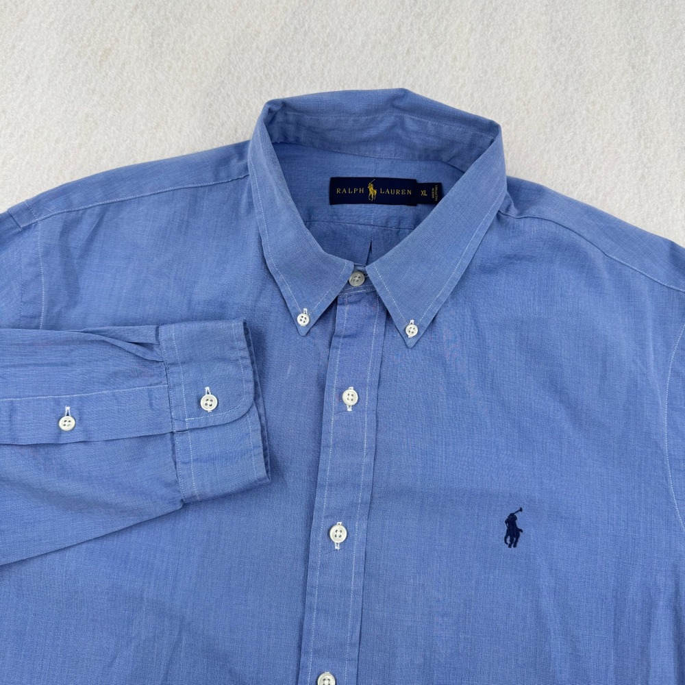 Ralph Lauren Mens XL Long Sleeve Button Down Business Blue Preppy Casual